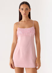 Siren Sequin Beaded Mini Dress - Pink