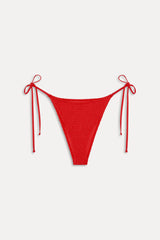 Soleil Smocked Cheeky Bikini Bottom - Classic Red