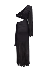 Lyria Jersey Fringe Cut Out Dress