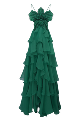 Floral Chiffon Embroidered Gown