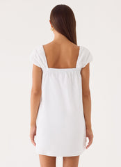 Sugar Blush Cotton Mini Dress - White