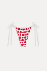 Tia Skimpy String Bikini Bottom - Red Dottie