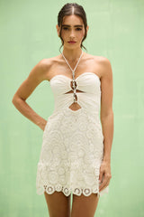 Gal Embroidery Mini Dress