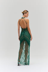 Crystal Embroidery Halterneck Gown