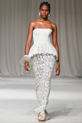 Gal Embroidery Peplum Maxi Dress (Runway)