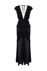 Ayla Fringe Plunge Maxi Dress