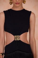 Isadora Knit Cut-Out Midi Dress