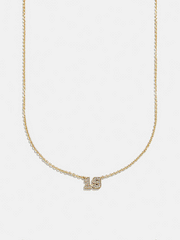Varsity Gold/Pavé Number Custom Necklace - One Gold Station