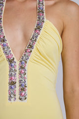Alessia Jewelled Halter Mini Dress