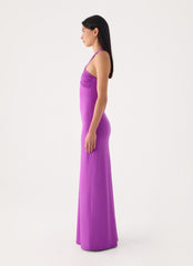 Yamila Beaded Strap Maxi Dress - Purple