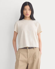 The Box-Cut Tee In Essential Cotton | Heathered Oats | No Pocket