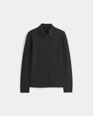 Button-Up Shirt In Essential Cotton | Black