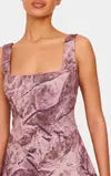 Pink Floral Corset A Line Shift Dress