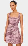 Pink Floral Corset A Line Shift Dress