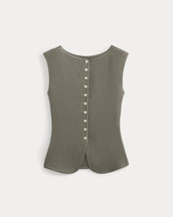 Sleeveless Button-Up In Butterluxe | Taupe