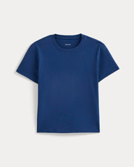 The Box-Cut Tee In Essential Cotton | Estate Blue | No Pocket