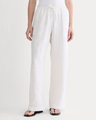 The Drawstring Pant In Linen | Natural Chambray