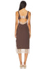 x Intimately FP Party Crasher Midi Slip Dress In Mushroom & Double Espresso