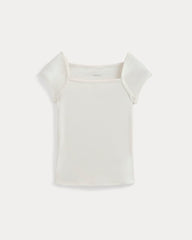 Retrosoft Cotton Square-Neck Tee | Bone