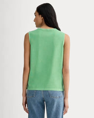 The Boyfriend Tank In Essential Cotton | Green Garment Dye