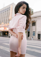Sera Crystal-Button Pink Dress