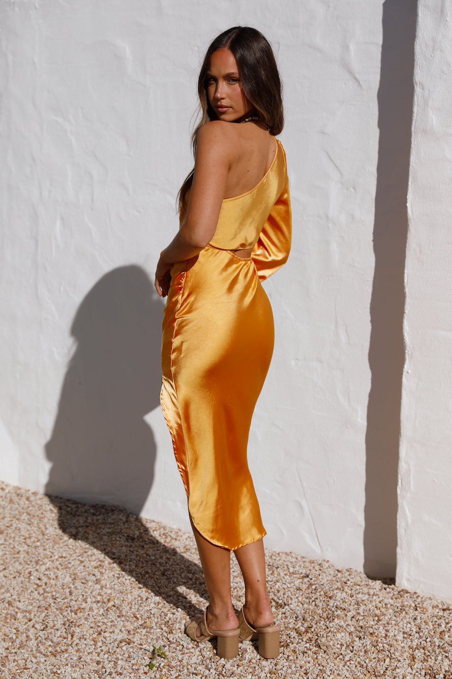 Whisk Away Midi Dress Orange