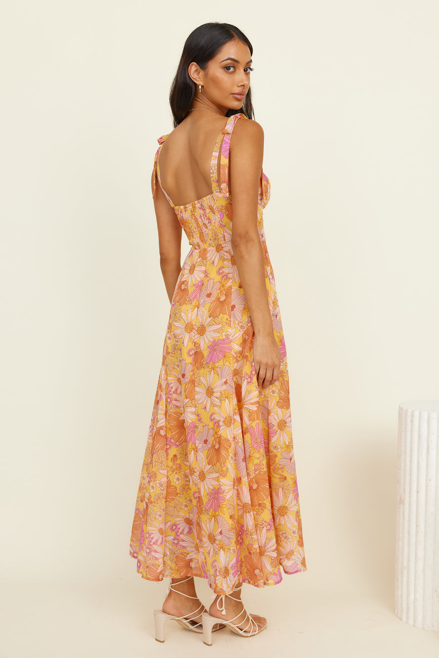 Lost In Paradise Maxi Dress Yellow