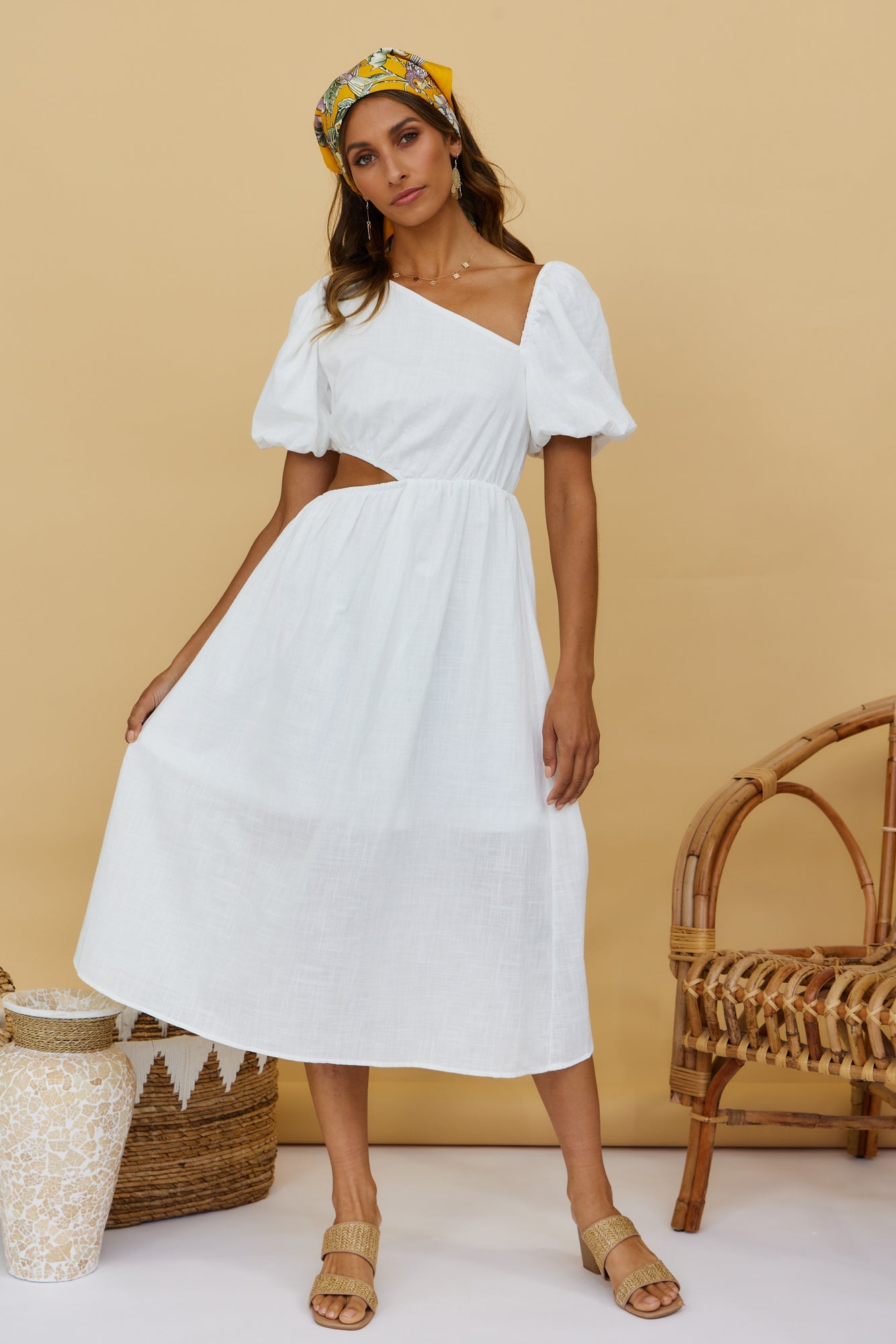 Feel The Moment Midi Dress White