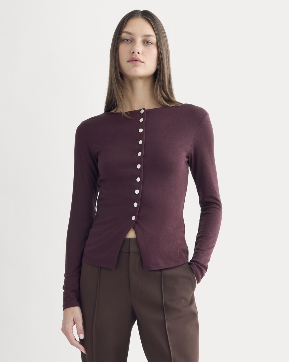 Button-Up Top In Butterluxe | Deep Plum