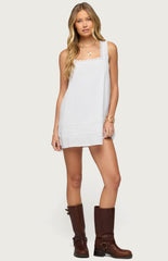 Edikted Doroh Lacey Striped Cotton Mini Dress