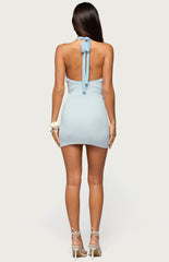Edikted Saria Striped Knit Halter Mini Dress