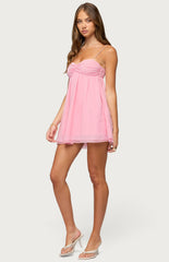 Edikted Ariellah Chiffon Babydoll Mini Dress