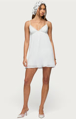 Edikted Lacey Pleated Chiffon Mini Dress