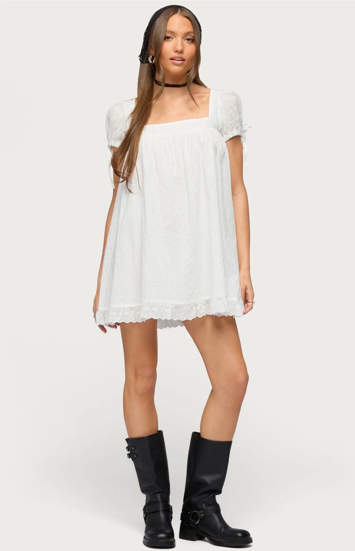 Edikted Sepid Striped Cotton Mini Dress