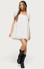 Edikted Sepid Striped Cotton Mini Dress