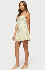 Edikted Daphna Floral Chiffon Mini Dress