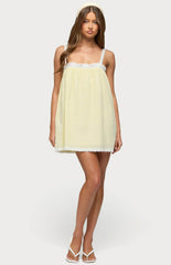 Edikted Hipla Contrast Lacey Cotton Dress