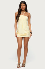 Edikted Lugenia Draped Halter Mini Dress