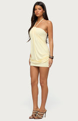 Edikted Lugenia Draped Halter Mini Dress