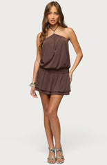 Edikted Mikaela Drop Waist Mini Dress