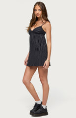 Edikted Reigna Lace Polka Dot Mini Dress
