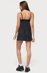 Edikted Reigna Lace Polka Dot Mini Dress