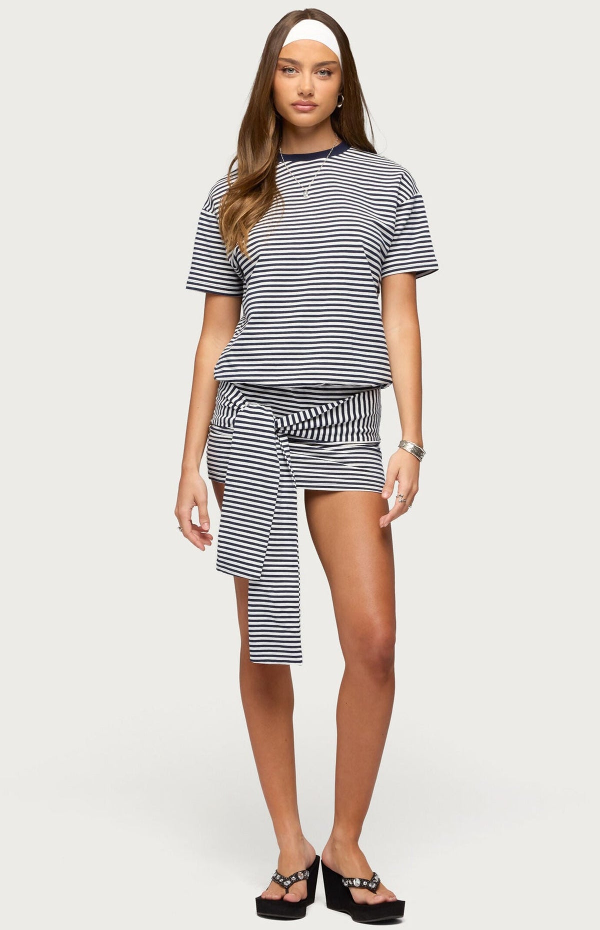 Edikted Ardeney Striped T-Shirt Mini Dress