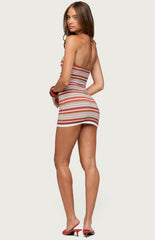 Edikted Manon Striped Knit Mini Dress