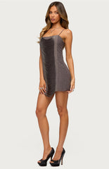 Edikted Ione Studded Fringed Mini Dress