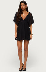 Edikted Rosalee Chiffon Babydoll Mini Dress