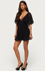 Edikted Rosalee Chiffon Babydoll Mini Dress