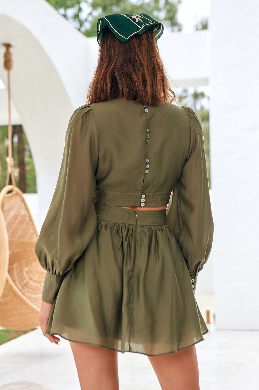 Wish From The Heart Dress Olive