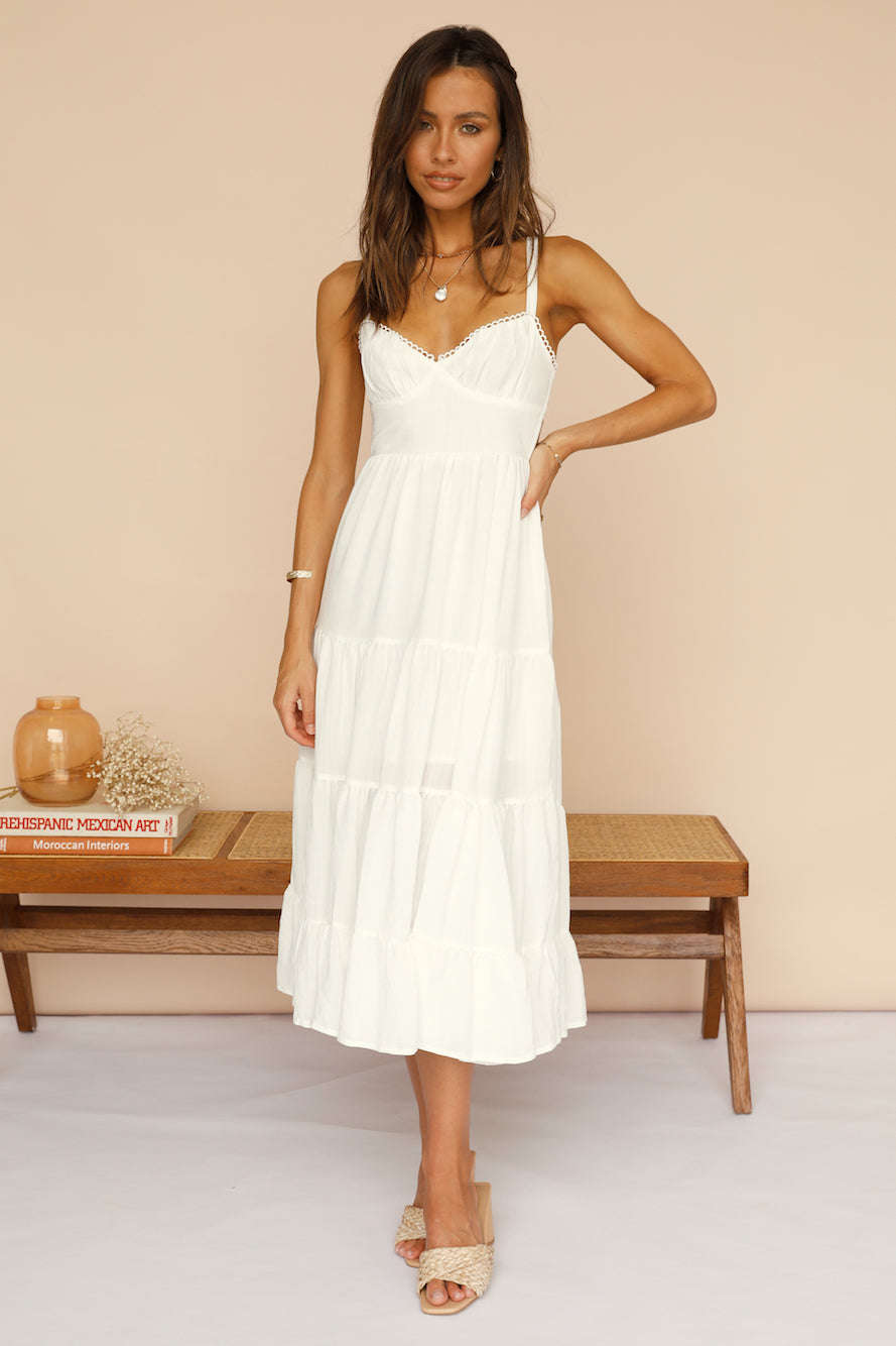 Somebody New Midi Dress White