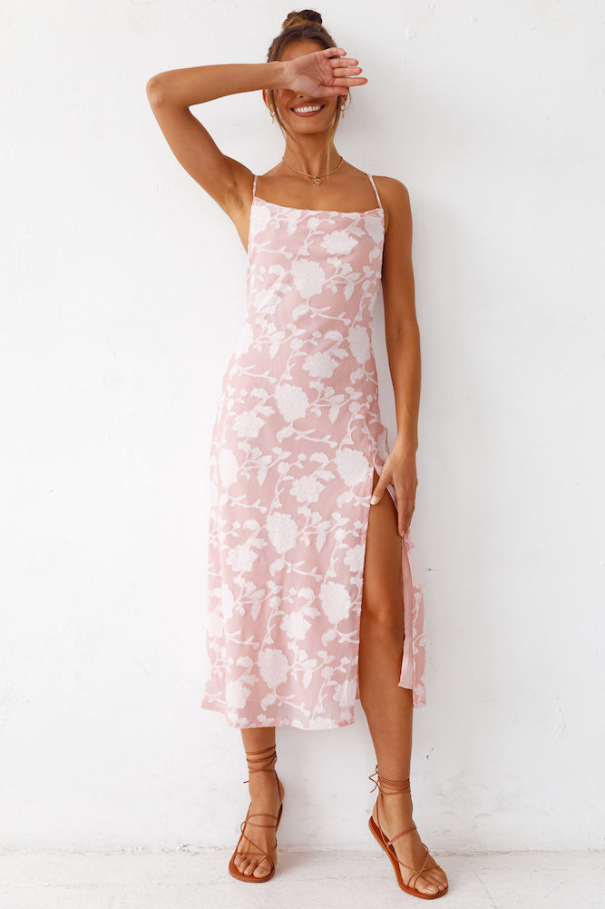 Saved For Later Midi Dress Pink